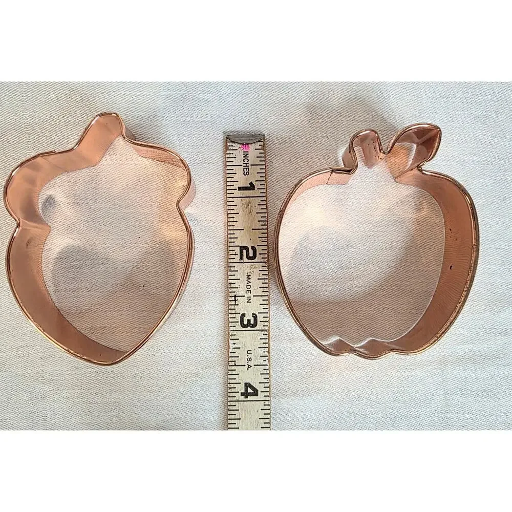 Lot of 6 Copper Colored Fall Themed Metal Cookie Cutters Thanksgiving Holiday